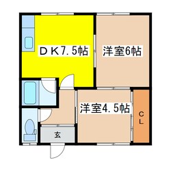 釧路駅 車移動19分  3.8km 2階の物件間取画像